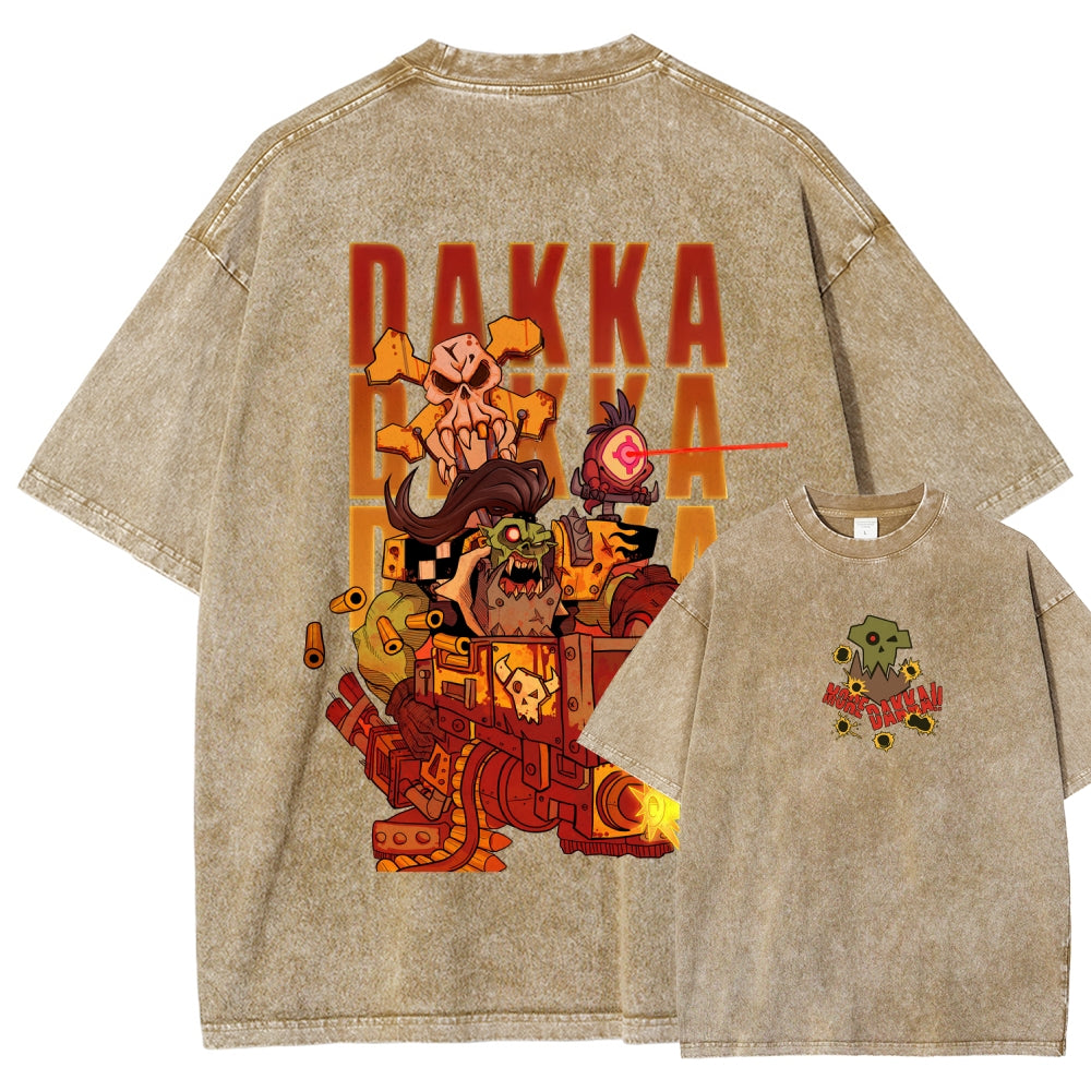 Vintage Casual Washed T-Shirt 丨WH40K