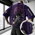 Unisex Anime-Style Retro Corduroy Oversized T-Shirt
