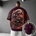 Unisex Anime-Style Retro Corduroy Oversized T-Shirt