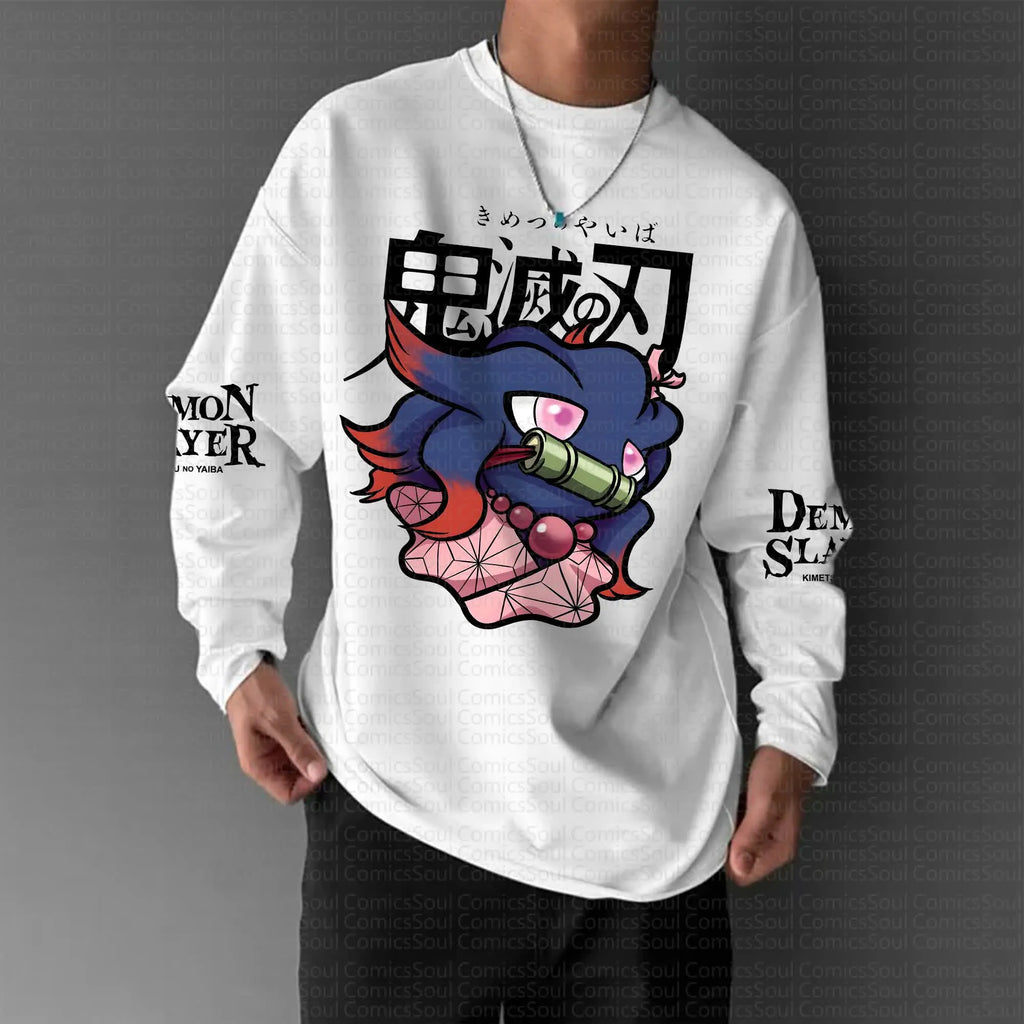 Unisex “Comicssoul X Comicssoul” Anime Graphic Streetwear Vintage Long-Sleeved T-shirt