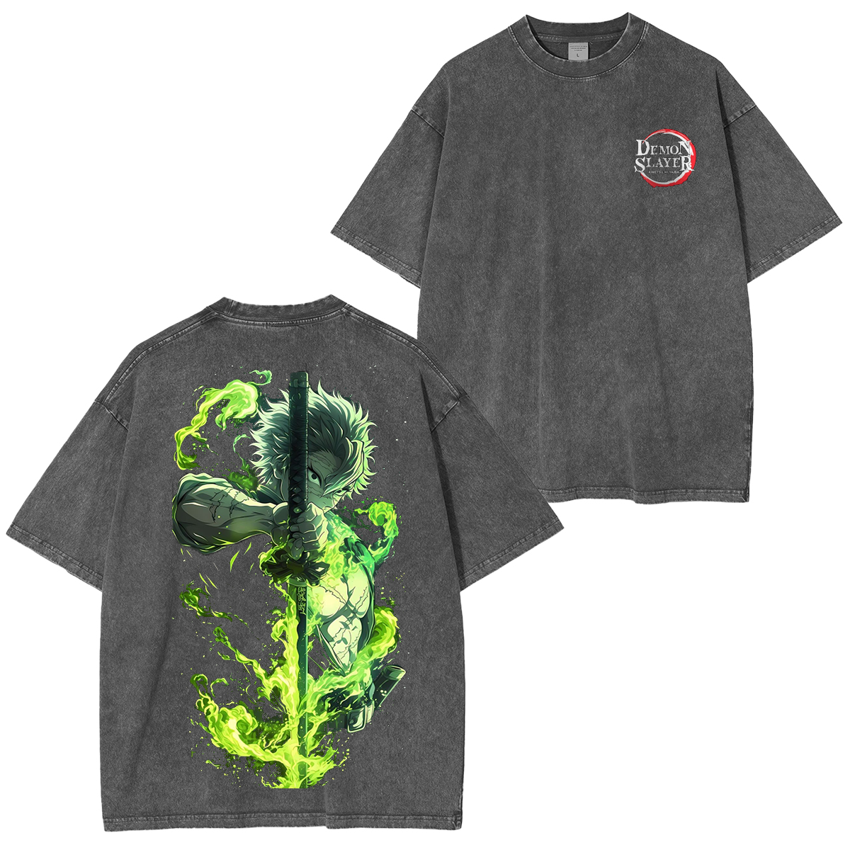Wind Hashira,Demons Slayer Anime Unisex Washed T-Shirt| KNY