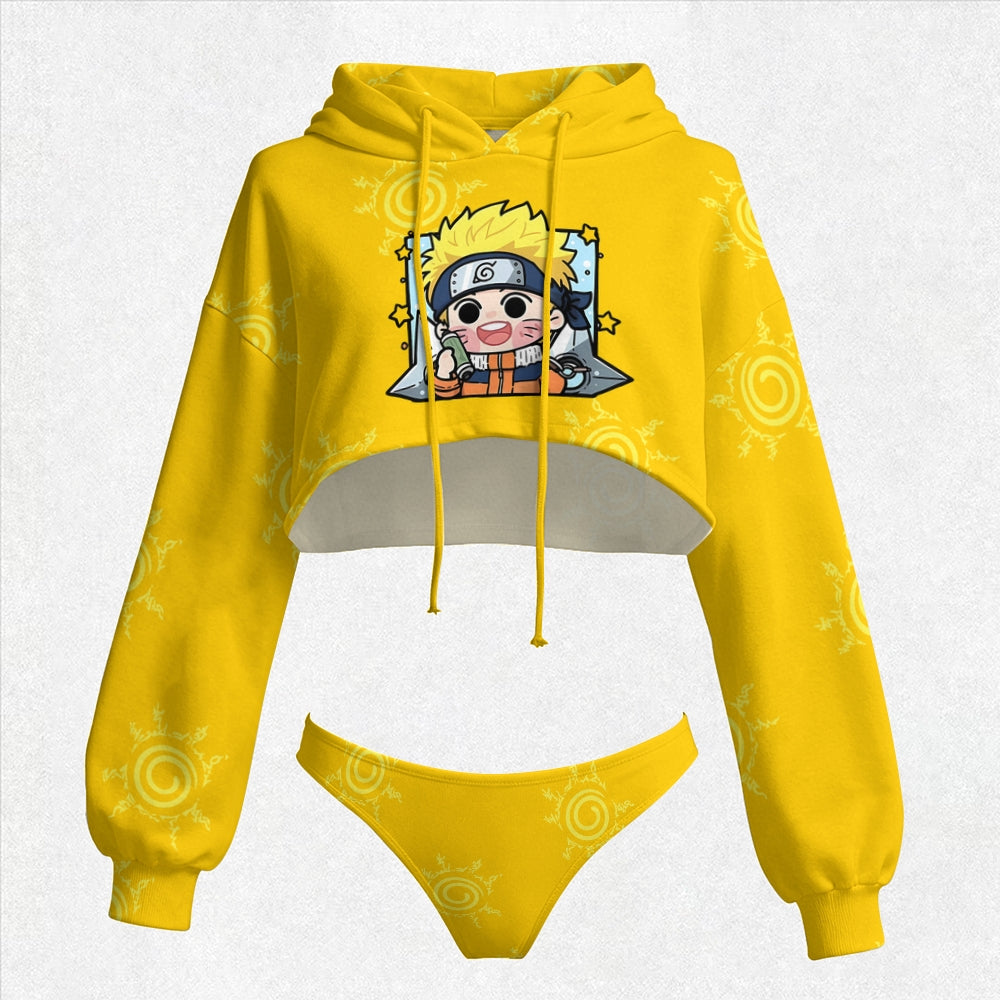 NARUTO Women's Hooded Thicken Suit Set | Anime Graphic