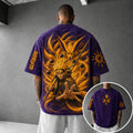 Unisex Anime-Style Retro Corduroy Oversized T-Shirt