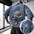 Unisex Anime-Style Retro Corduroy Oversized T-Shirt