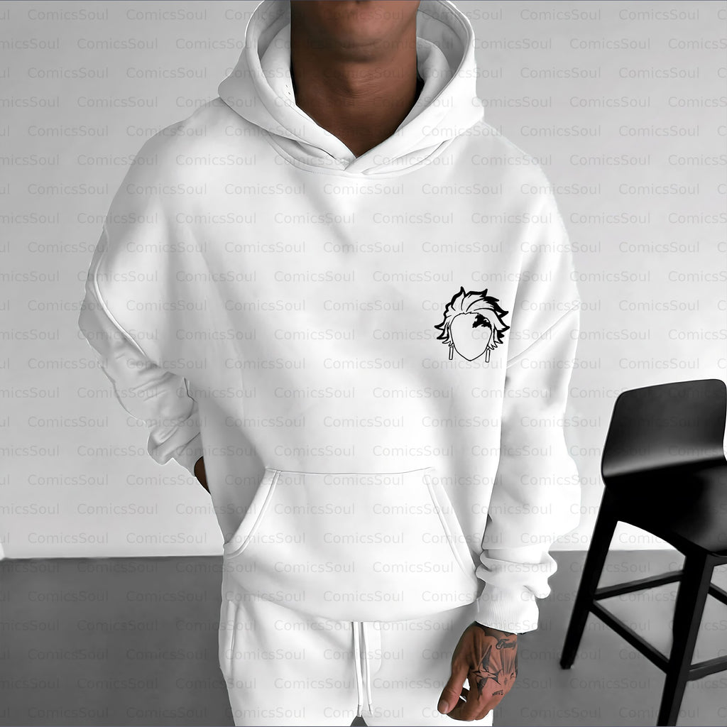 Plus Velvet Unisex Anime Graphic Streetwear Vintage Hoodie