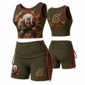 Women's Anime-Print Tank Top And Shorts Sports Set