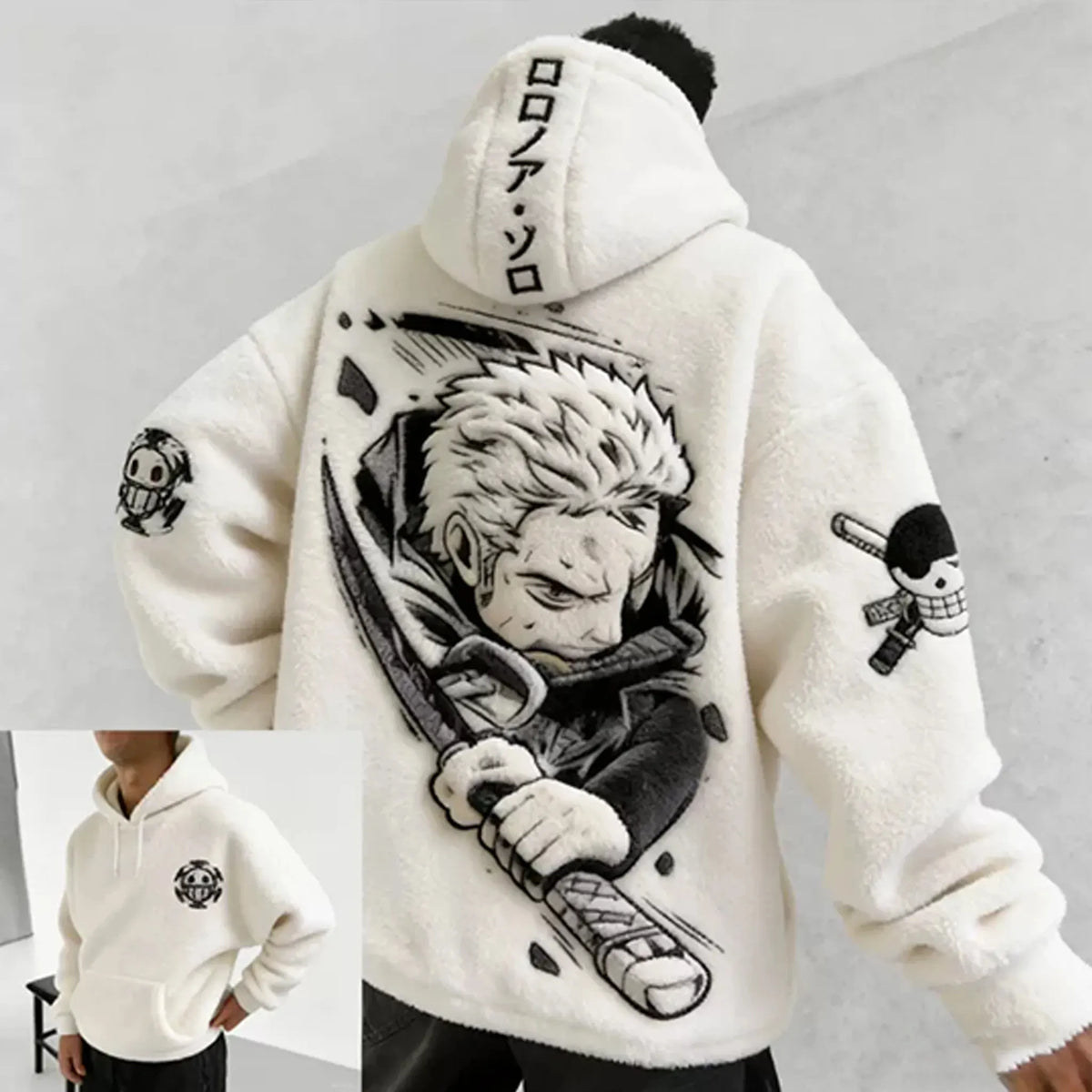 Color-blocked Plush Hoodie