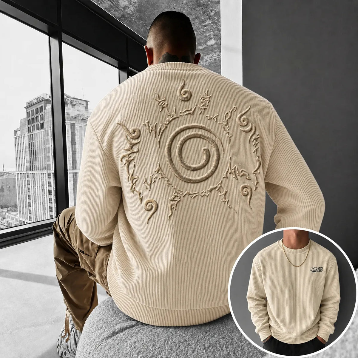 Unisex Anime-print Crewneck Sweatshirt