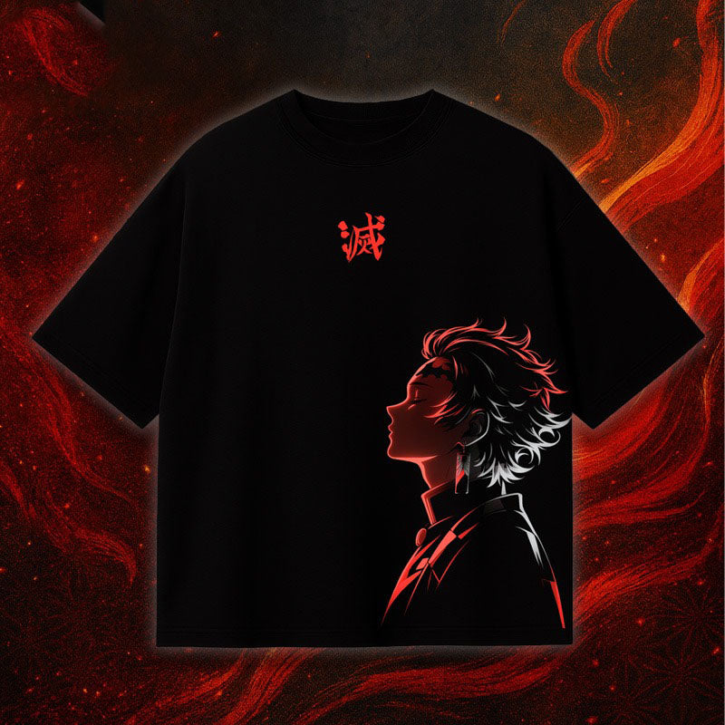 High-quality unisex anime graphic washed printed T-shirt| KNY