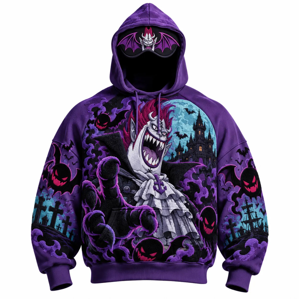 Halloween Anime-Print Hoodie