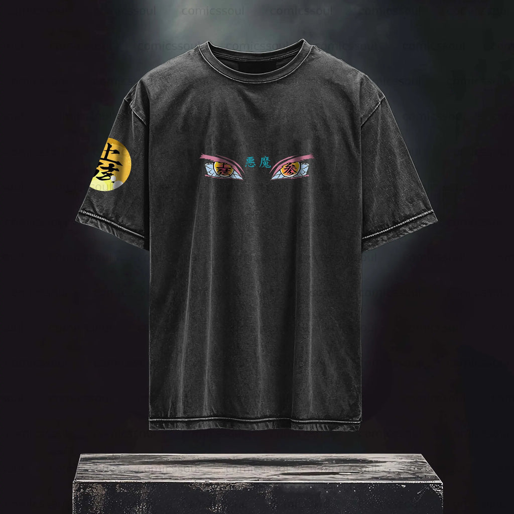 Unisex Anime Inspired Vintage Washed T-shirt