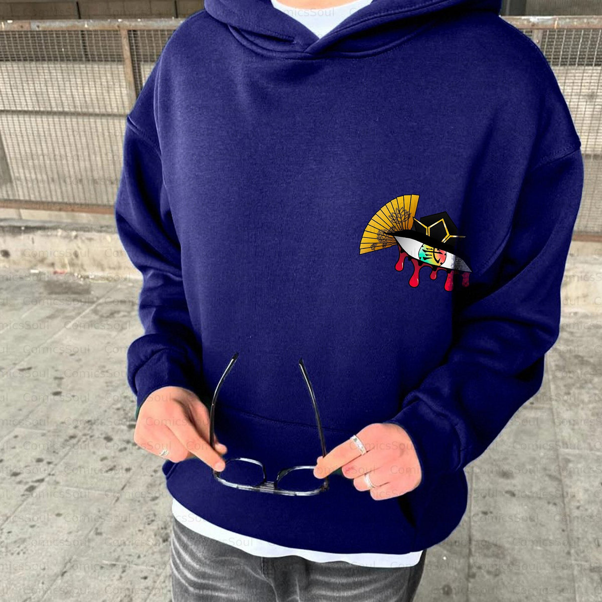 Plus Velvet Unisex Anime Graphic Streetwear Vintage Hoodie