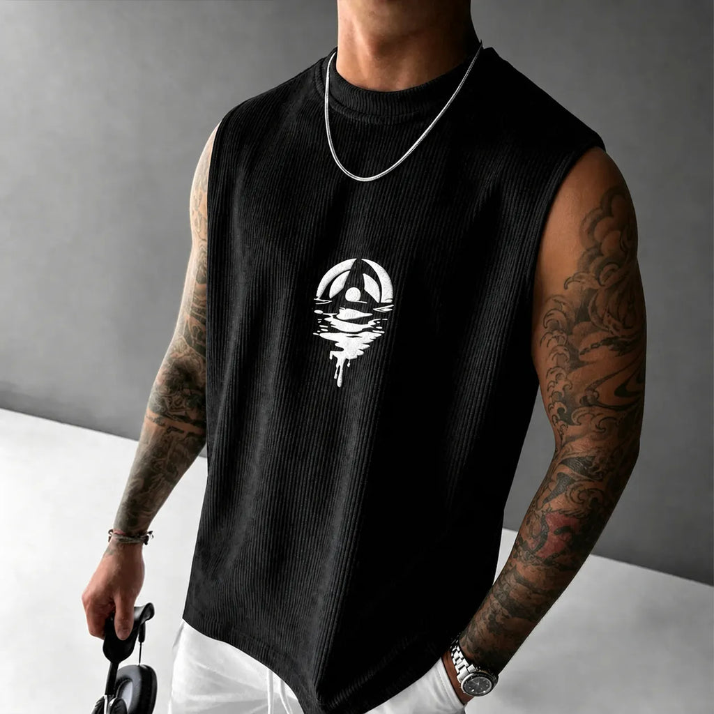 Unisex Anime-Style Retro Corduroy Tank Top
