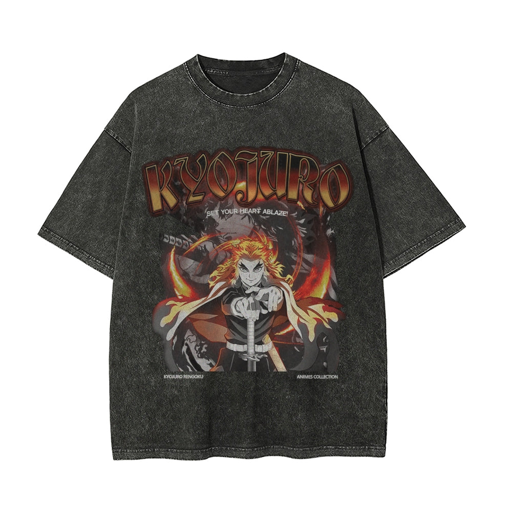 Kyojuro Rengoku Vintage Oversized T-Shirt | KNY