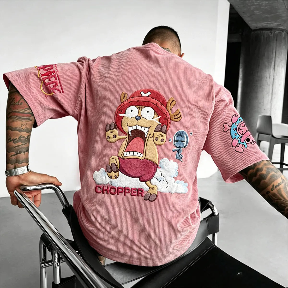 Unisex Anime Inspired Vintage Corduroy T-Shirt