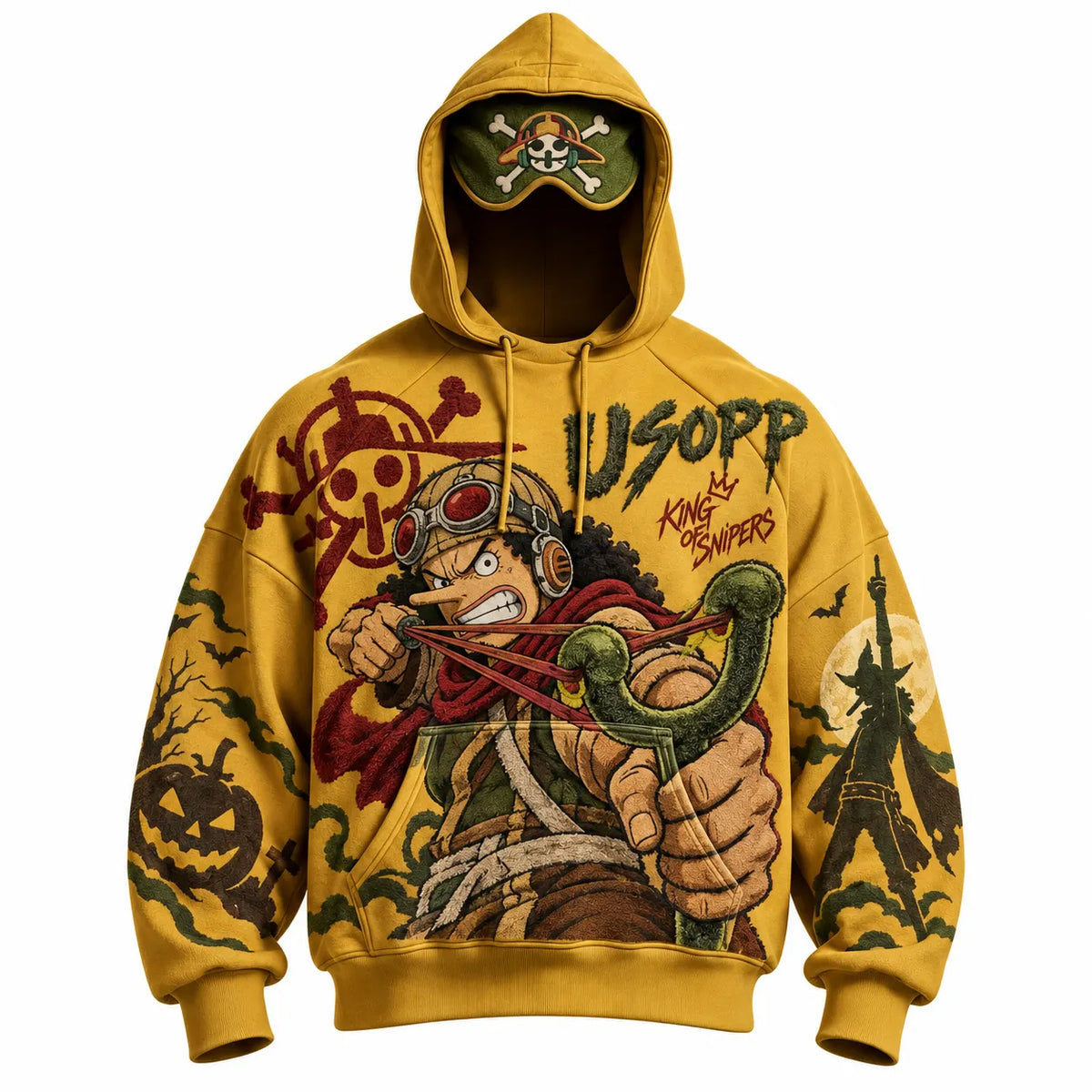 Halloween Anime-Print Hoodie