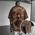 Unisex Anime-Style Retro Corduroy Oversized T-Shirt
