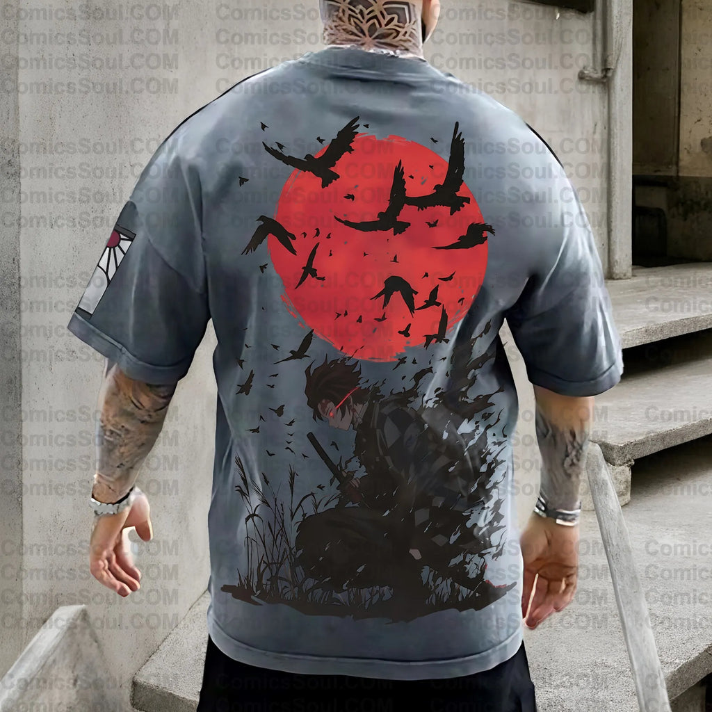 Vintage 3D Direct Inkjet Printed Washed Unisex T-Shirt