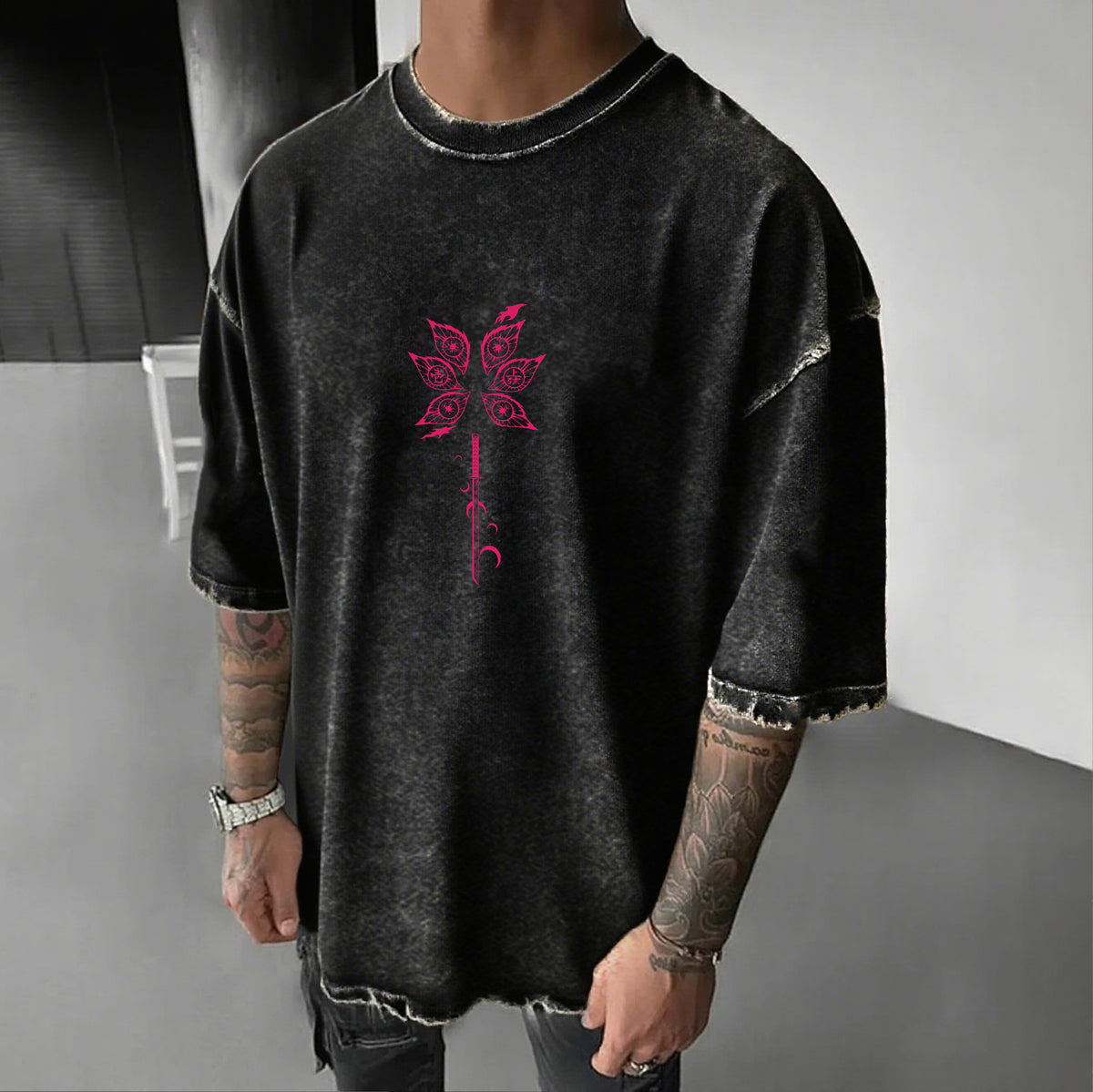 Unisex Anime Inspired Vintage Washed T-Shirt丨KNY