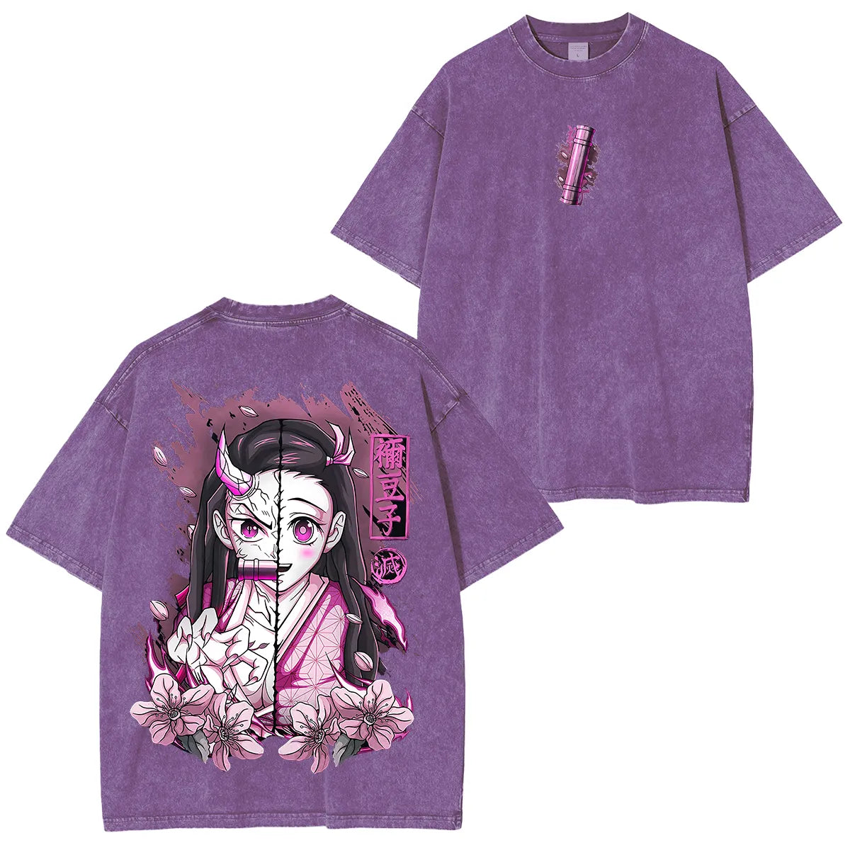 Nezuko Kamado, KNY Anime Unisex Washed T-Shirt