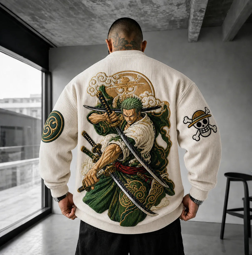 Unisex Anime-print Crewneck Sweatshirt