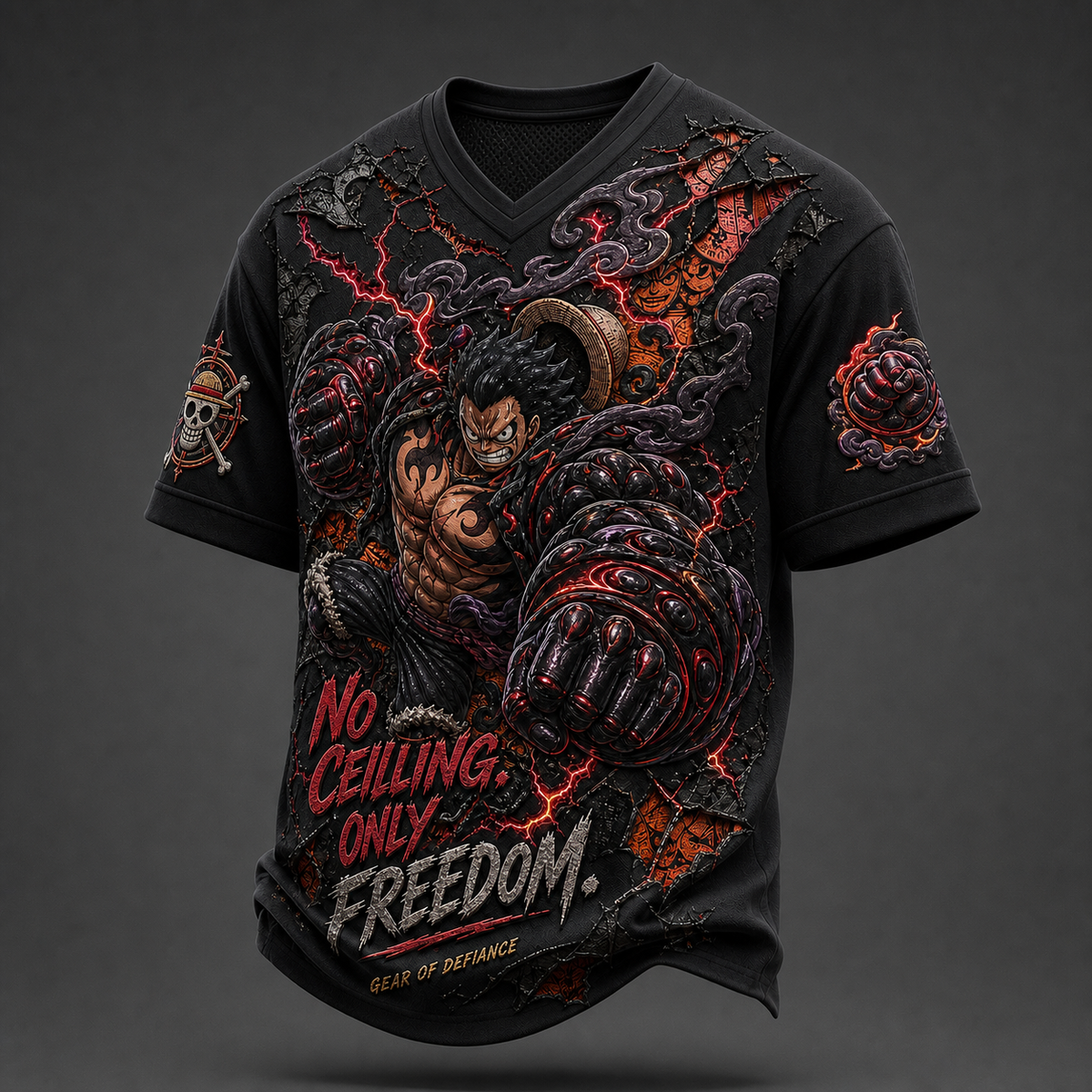 Pirate Crew Print V-Neck T-Shirt