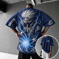 Unisex Anime-Style Retro Corduroy Oversized T-Shirt