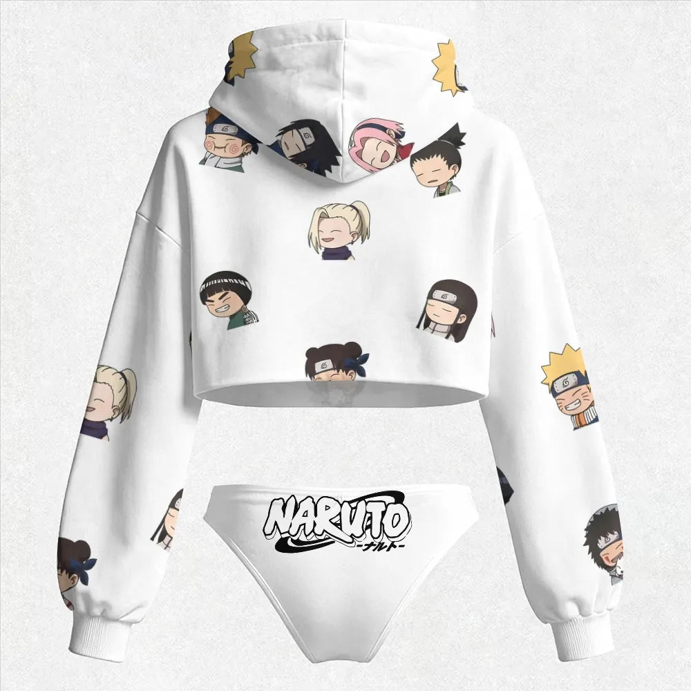 NARUTO Women's Hooded Thicken Suit Set | Anime Graphic