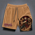 Unisex Double-layer Shorts With Anime Print