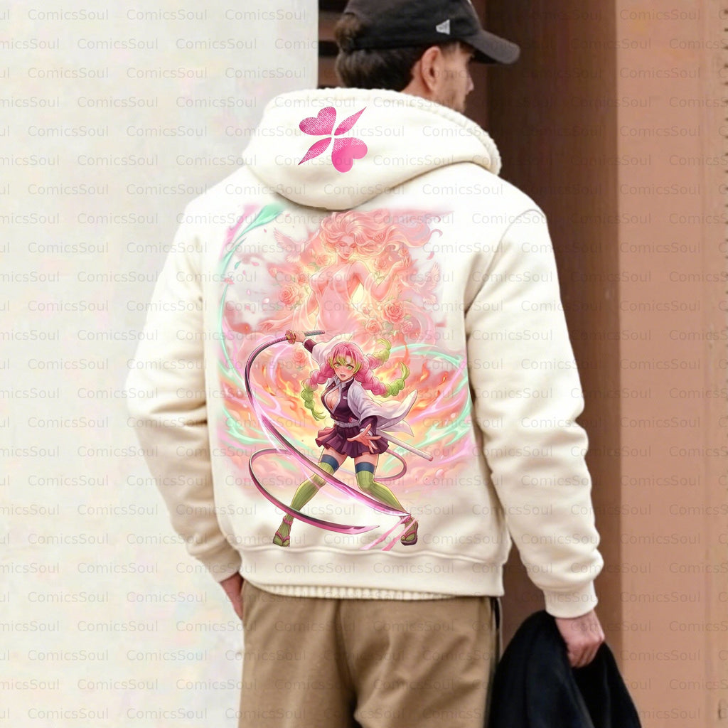 Unisex Graphic Streetwear Vintage Zipper Cardigan Plush Hoodie