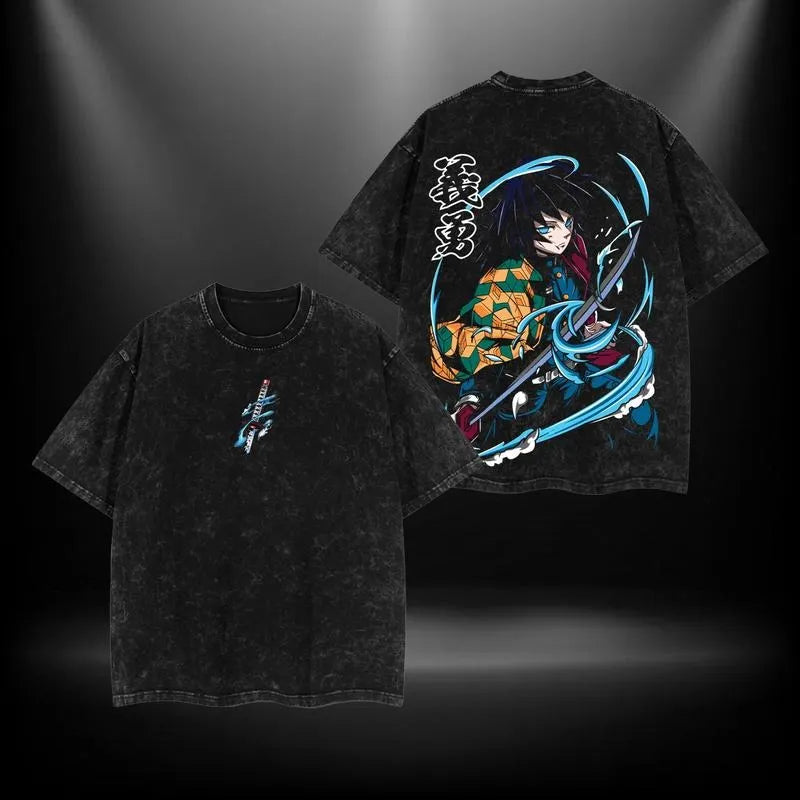 Tomioka Giyu - KNY Clothing Washed Cotton T-Shirt