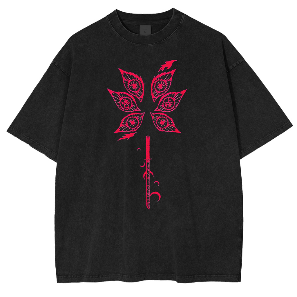 Kokushibo KNY Anime Unisex Washed T-Shirt