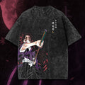 High-quality unisex anime graphic washed printed T-shirt| KNY