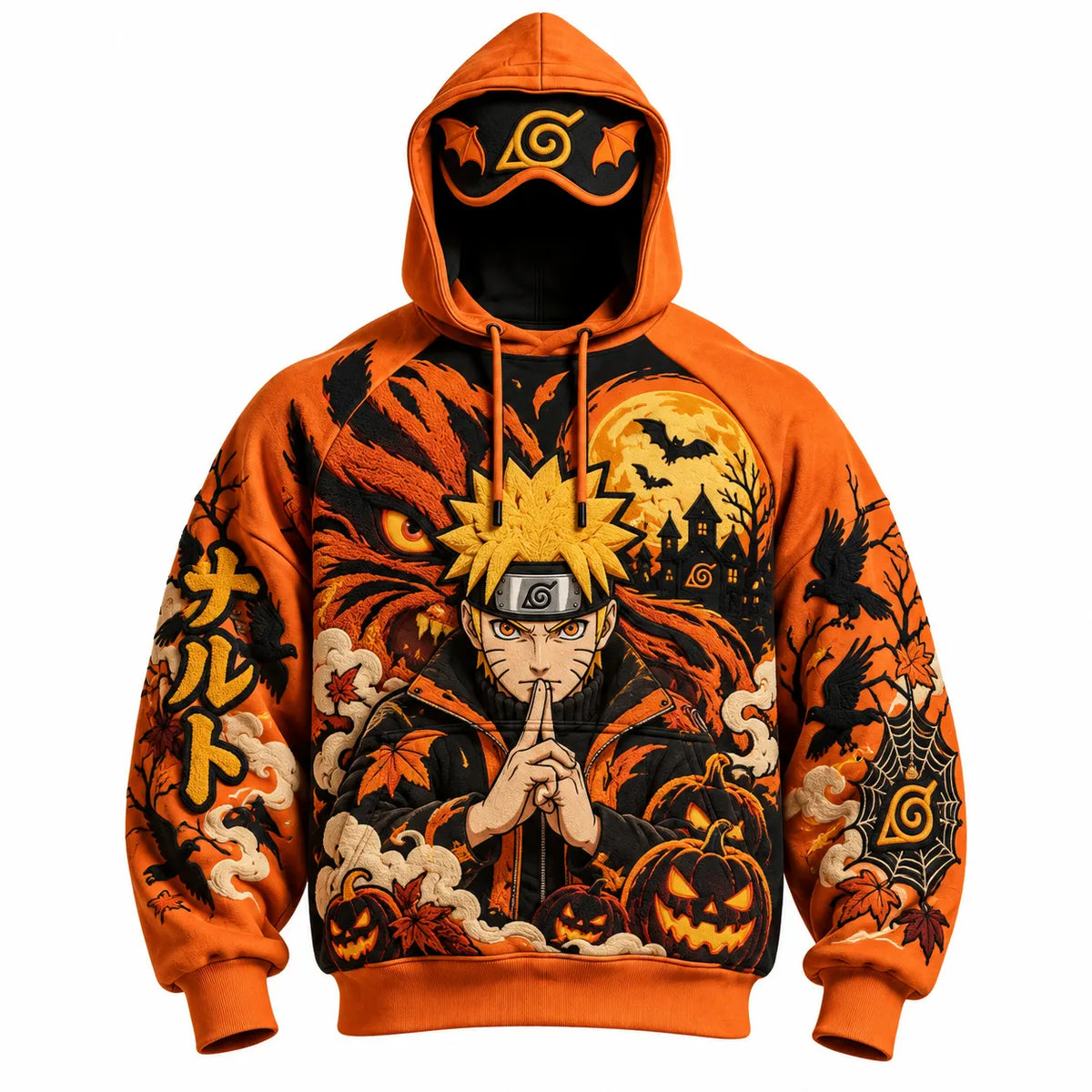 Halloween Anime-Print Hoodie