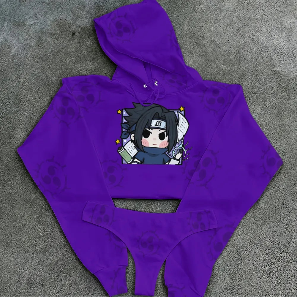 NARUTO Women's Hooded Thicken Suit Set | Anime Graphic