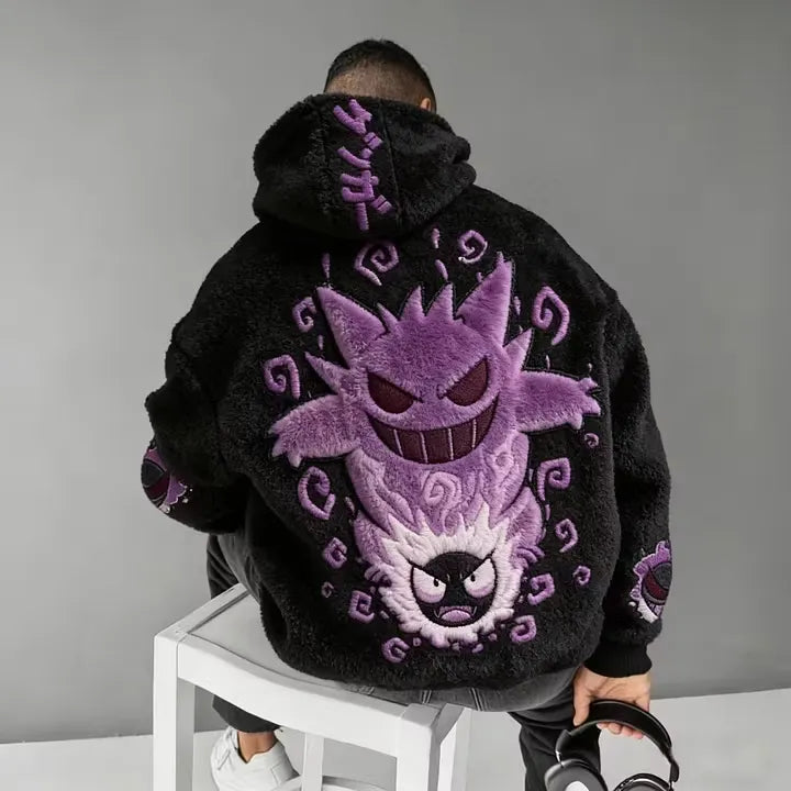 Color-blocked Plush Hoodie