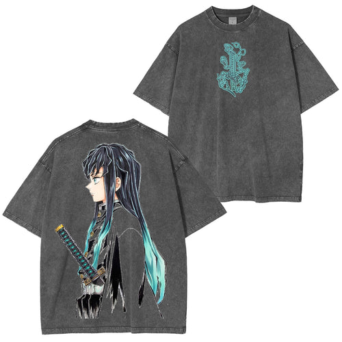 Anime Infinity Castle Arc Anime Graphic  Unisex Washed T-Shirt| KNY