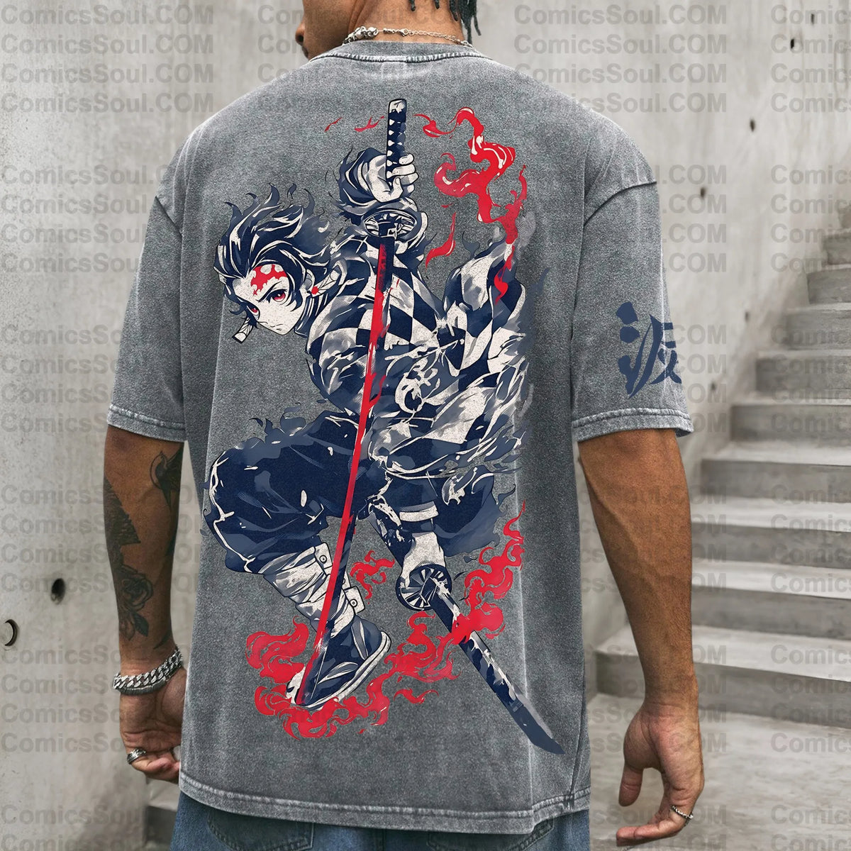Vintage 3D Direct Inkjet Printed Washed Unisex T-Shirt