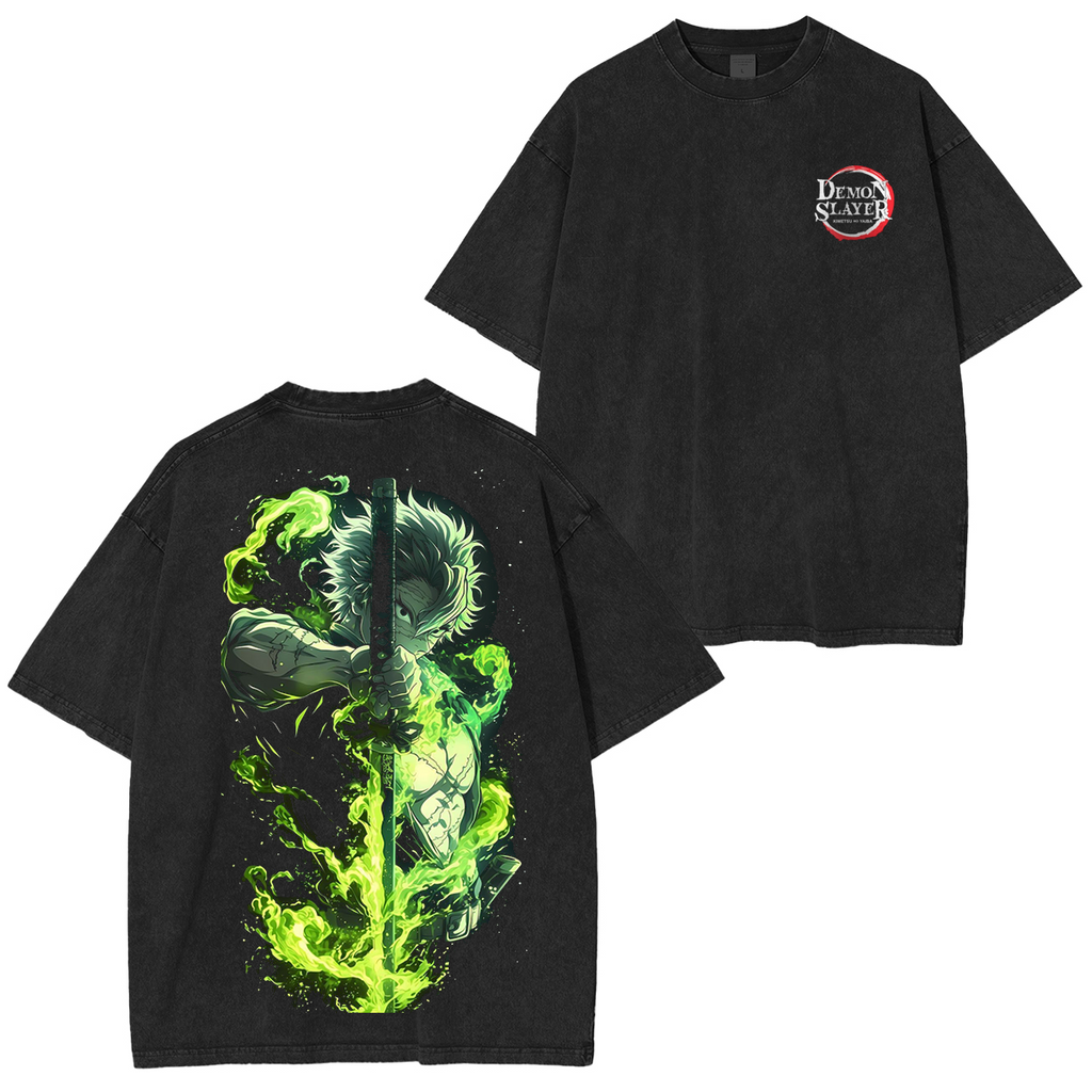 Wind Hashira,Demons Slayer Anime Unisex Washed T-Shirt| KNY