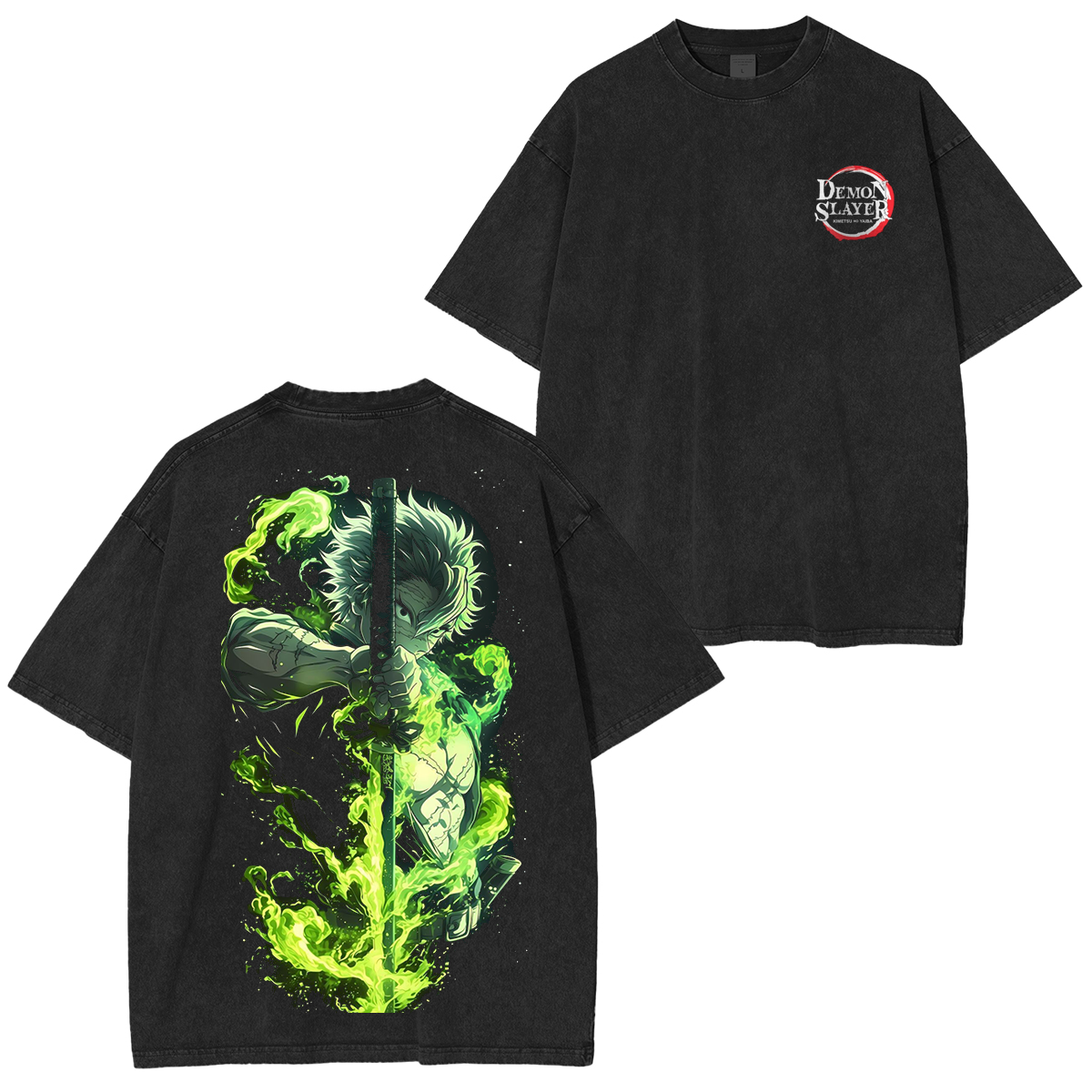 Wind Hashira,Demons Slayer Anime Unisex Washed T-Shirt| KNY