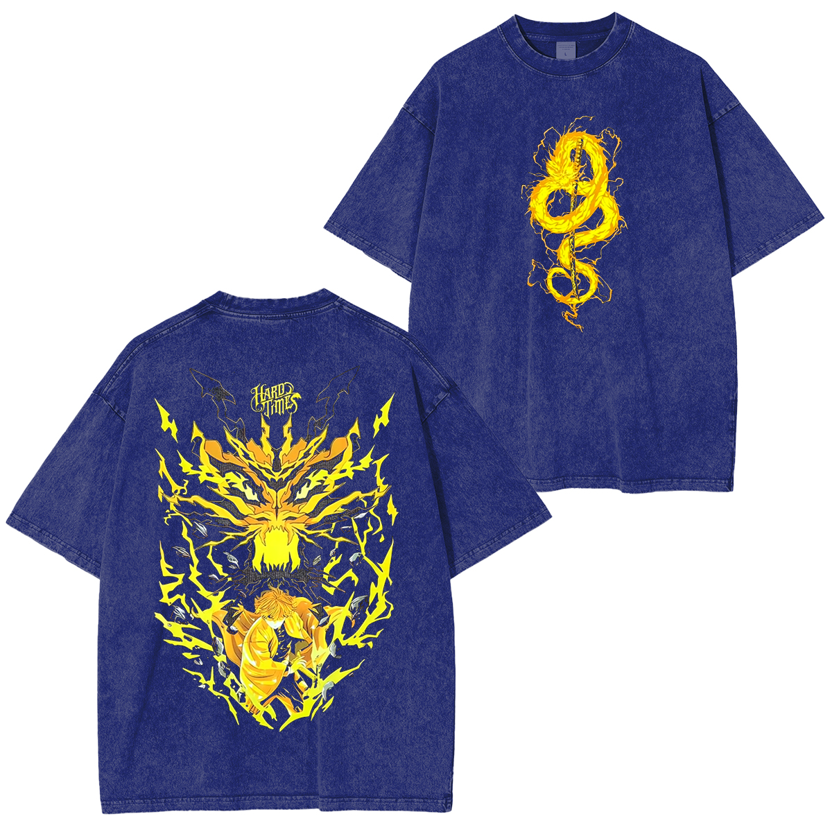 Zenitsu Demons Slayer Retro Edition Vintage Anime Unisex Washed T-Shirt| KNY