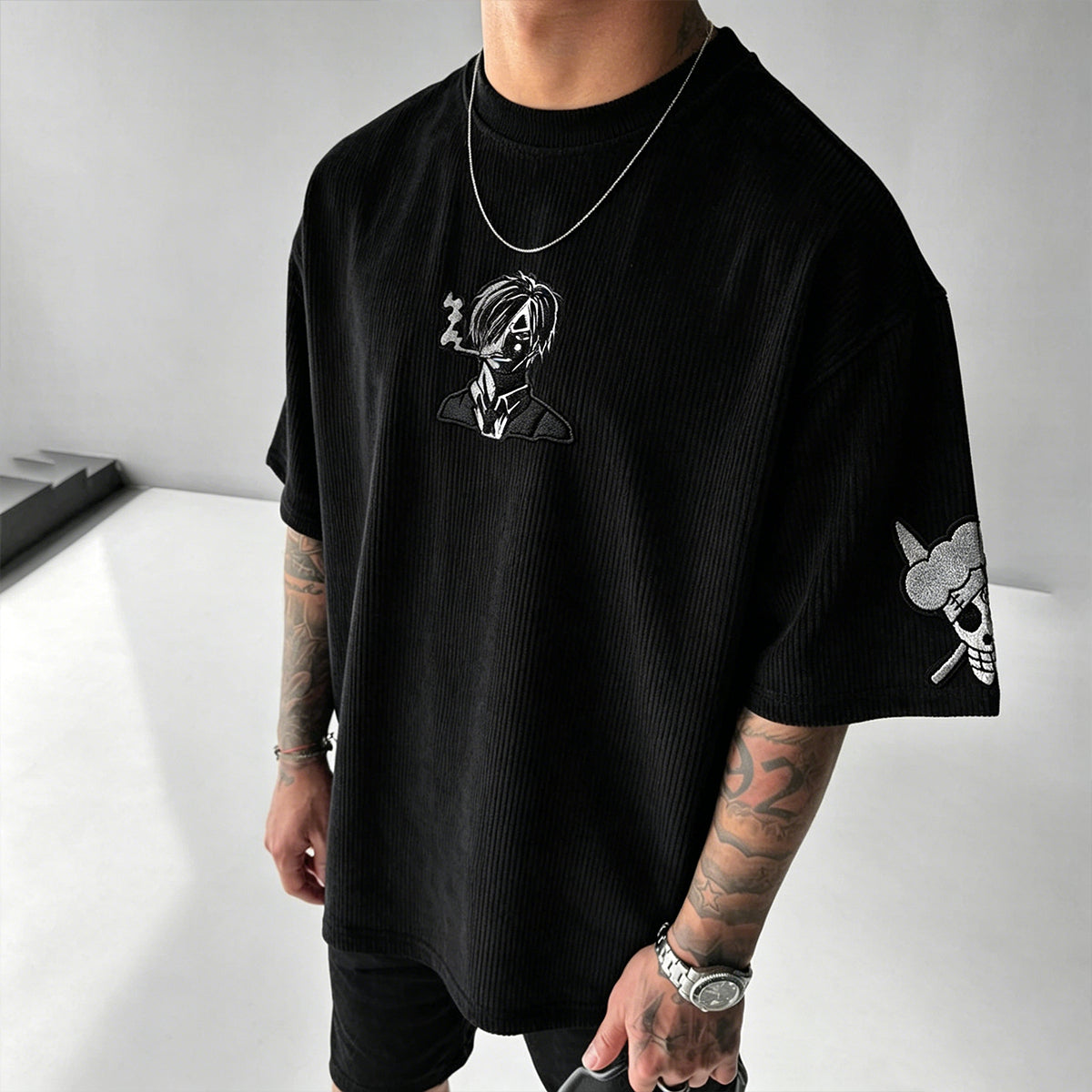 Unisex Anime Inspired Vintage Corduroy T-Shirt