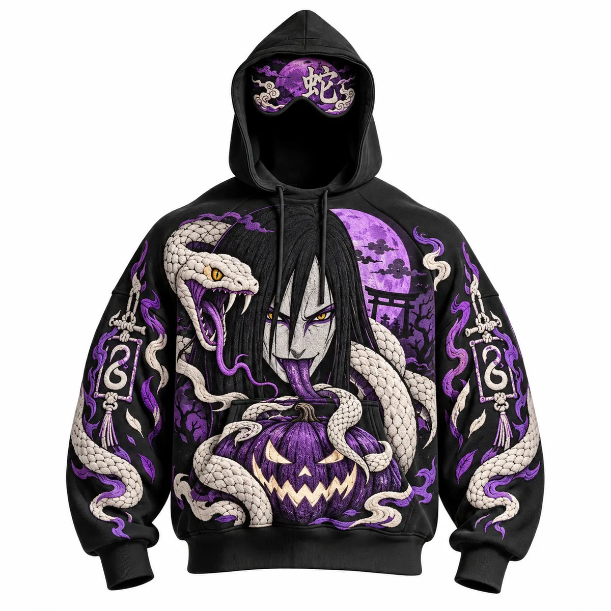 Halloween Anime-Print Hoodie