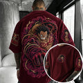 Unisex Anime-Style Retro Corduroy Oversized T-Shirt