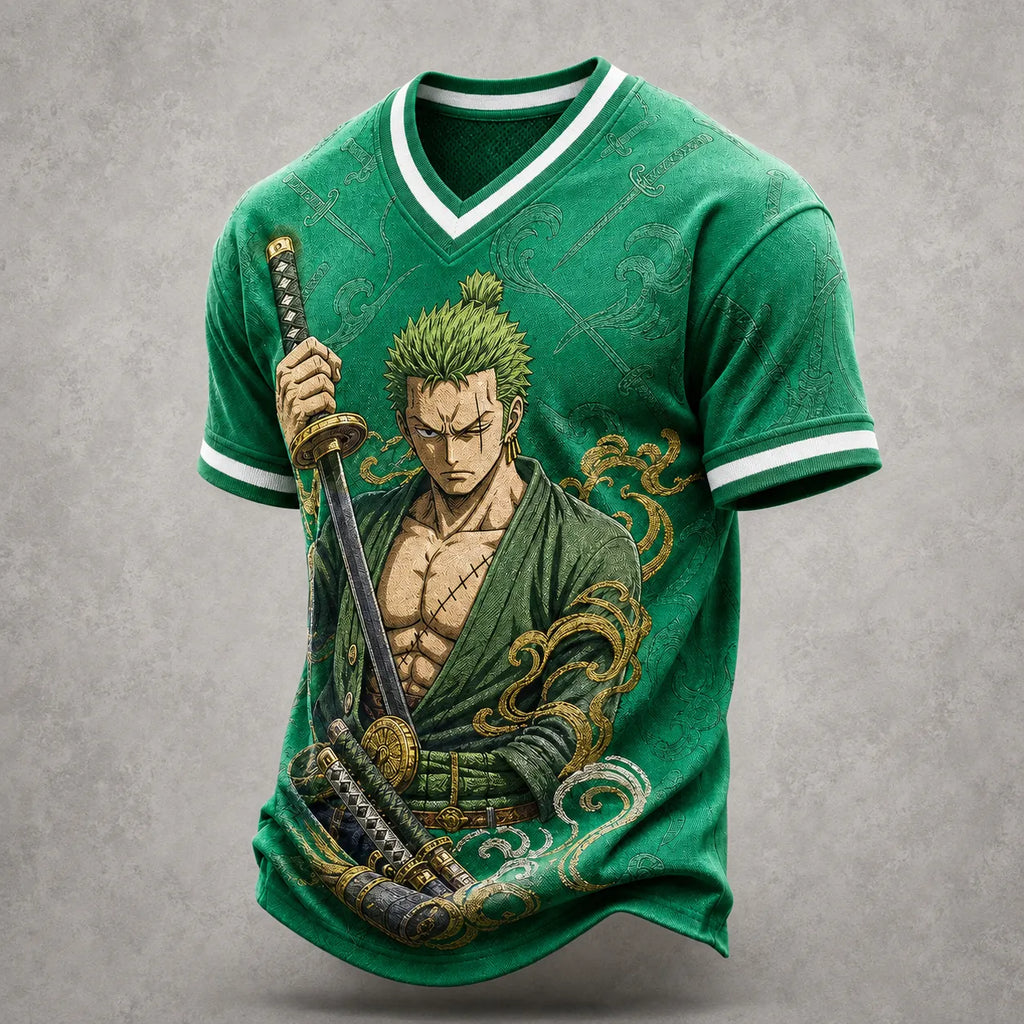 Pirate Crew Print V-Neck T-Shirt