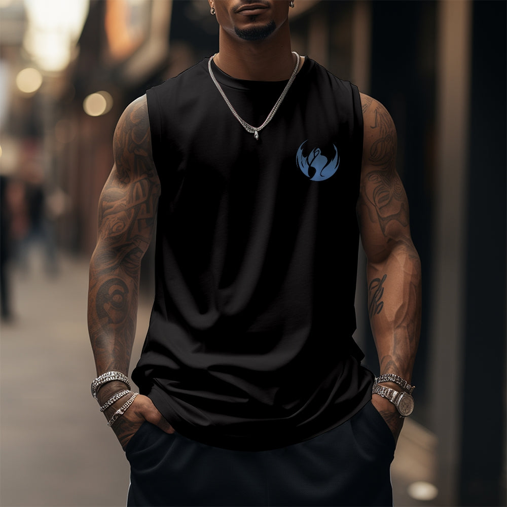 Oversized Anime Print Gym Tank Top