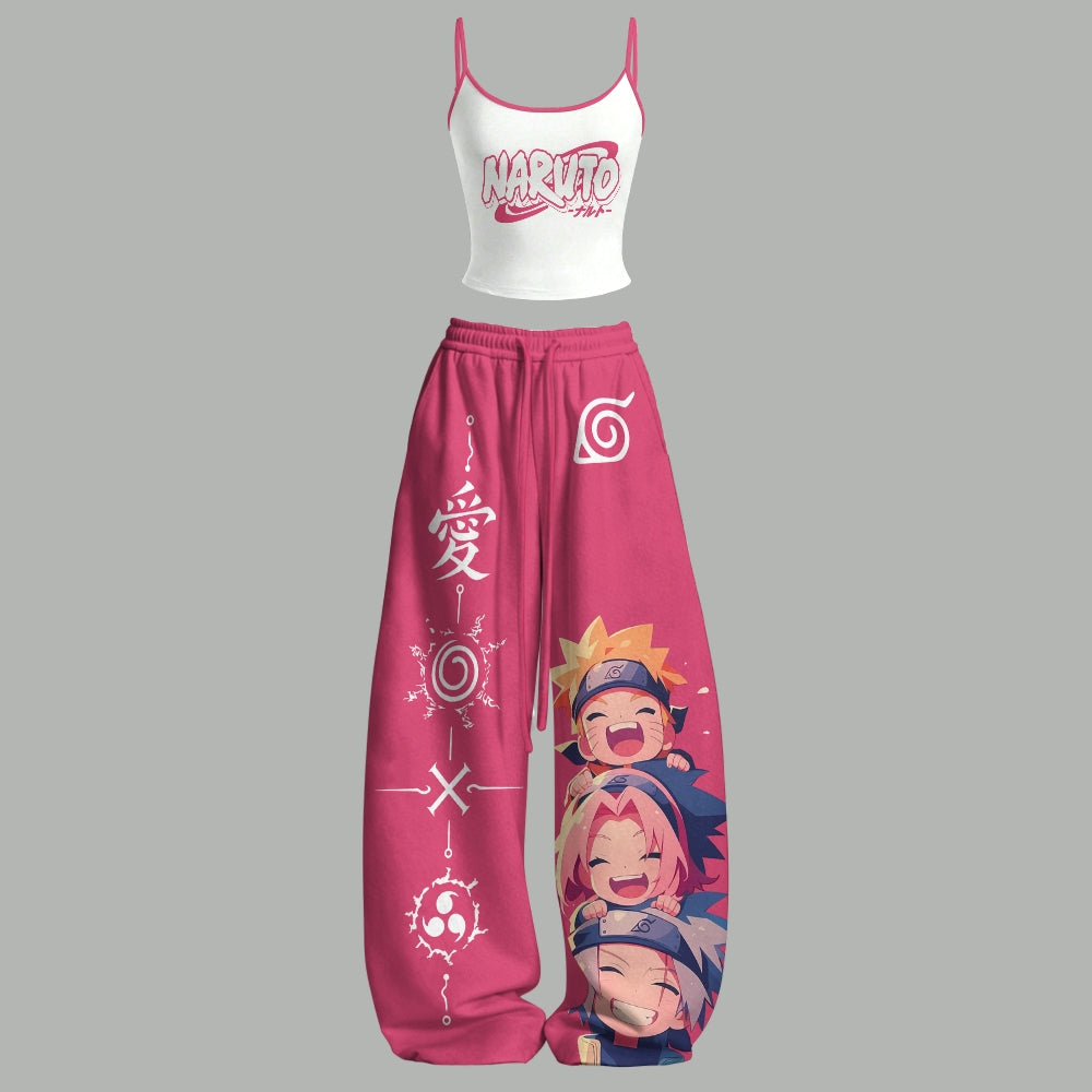 NARUTO Top & Elasticated Trousers Two-Piece Set | Anime Graphic