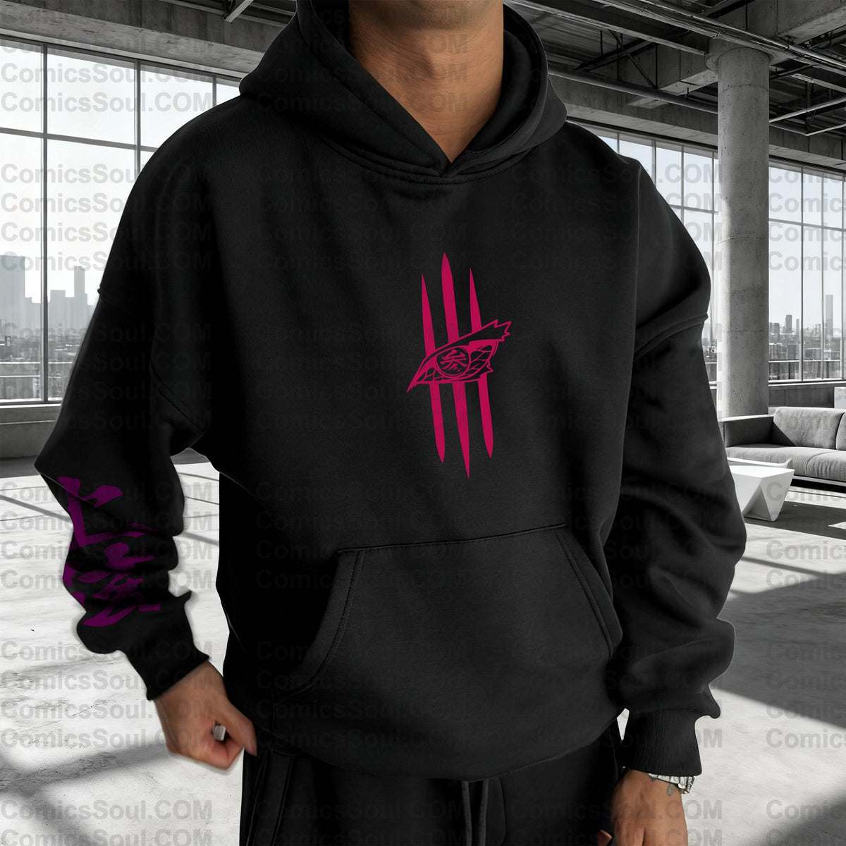 Plus Velvet Unisex Anime Graphic Streetwear Vintage Hoodie