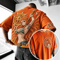 Unisex Anime-Style Retro Corduroy Oversized T-Shirt