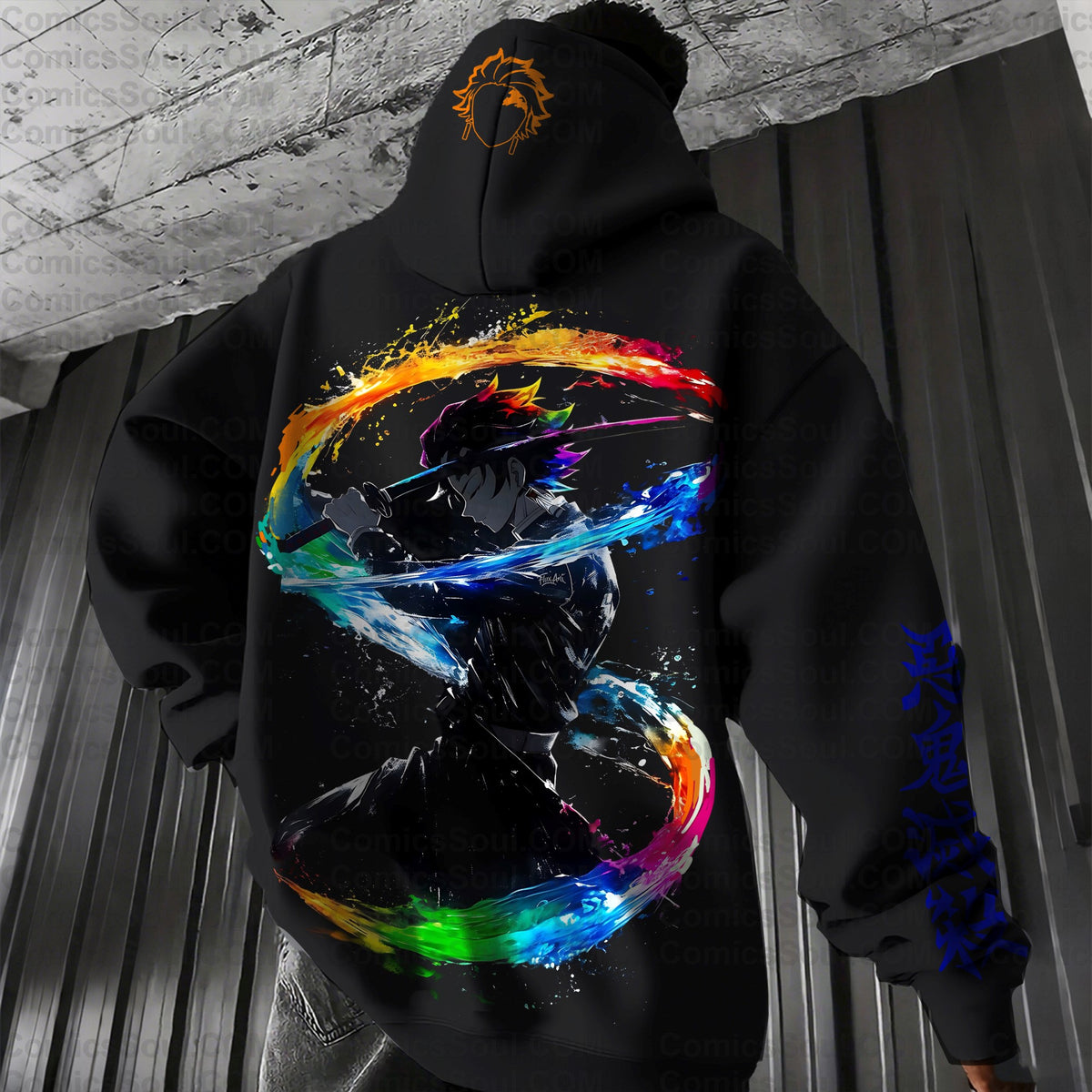 Unisex Anime Graphic Streetwear Vintage  Silver Fox Fleece-Lined Hoodie| KNY